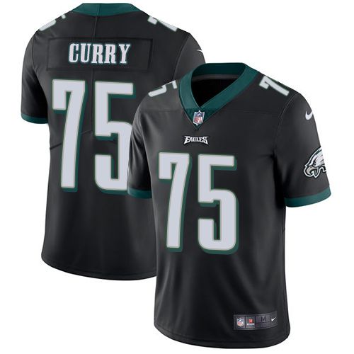 Men Philadelphia Eagles 75 Vinny Curry Nike Black Vapor Limited NFL Jersey